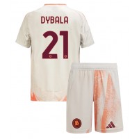 Koszulka piłkarska AS Roma Paulo Dybala #21 Strój wyjazdowy dla dzieci 2024-25 tanio Krótki Rękaw (+ Krótkie spodenki)